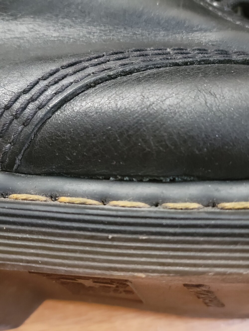 Well-Loved Black Leather Doc Marten Boots 9 - Picture 6 of 7
